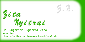 zita nyitrai business card